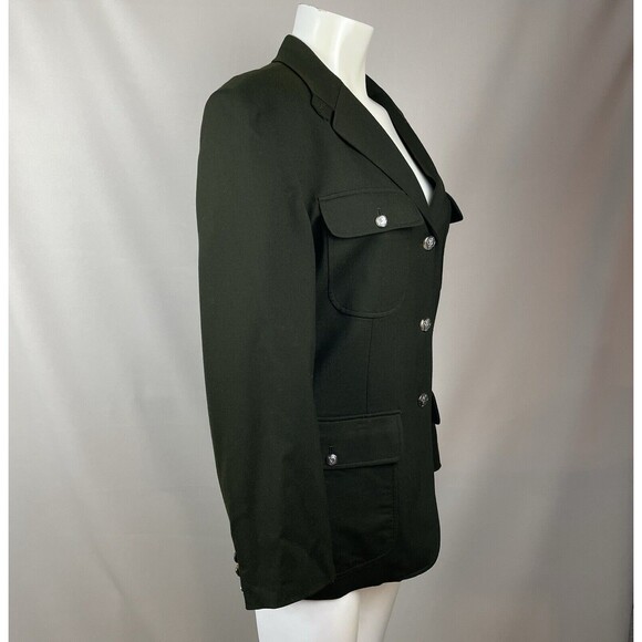 Ralph Lauren Wool Equestrian Jacket Women's Vintage 12 Green Gabardine Military - Picture 14 of 16